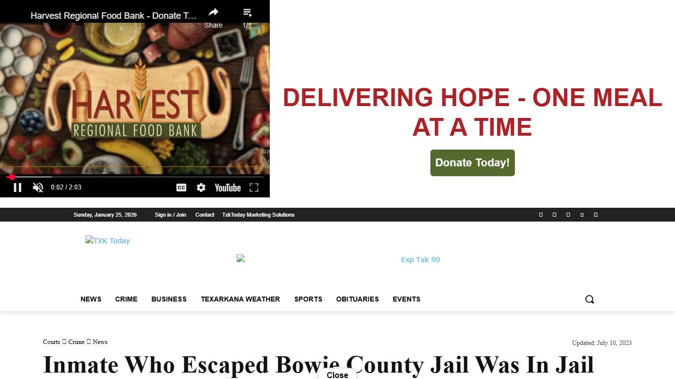 Inmate Who Escaped Bowie County Jail Was In Jail On Escape Charge Texarkana Today