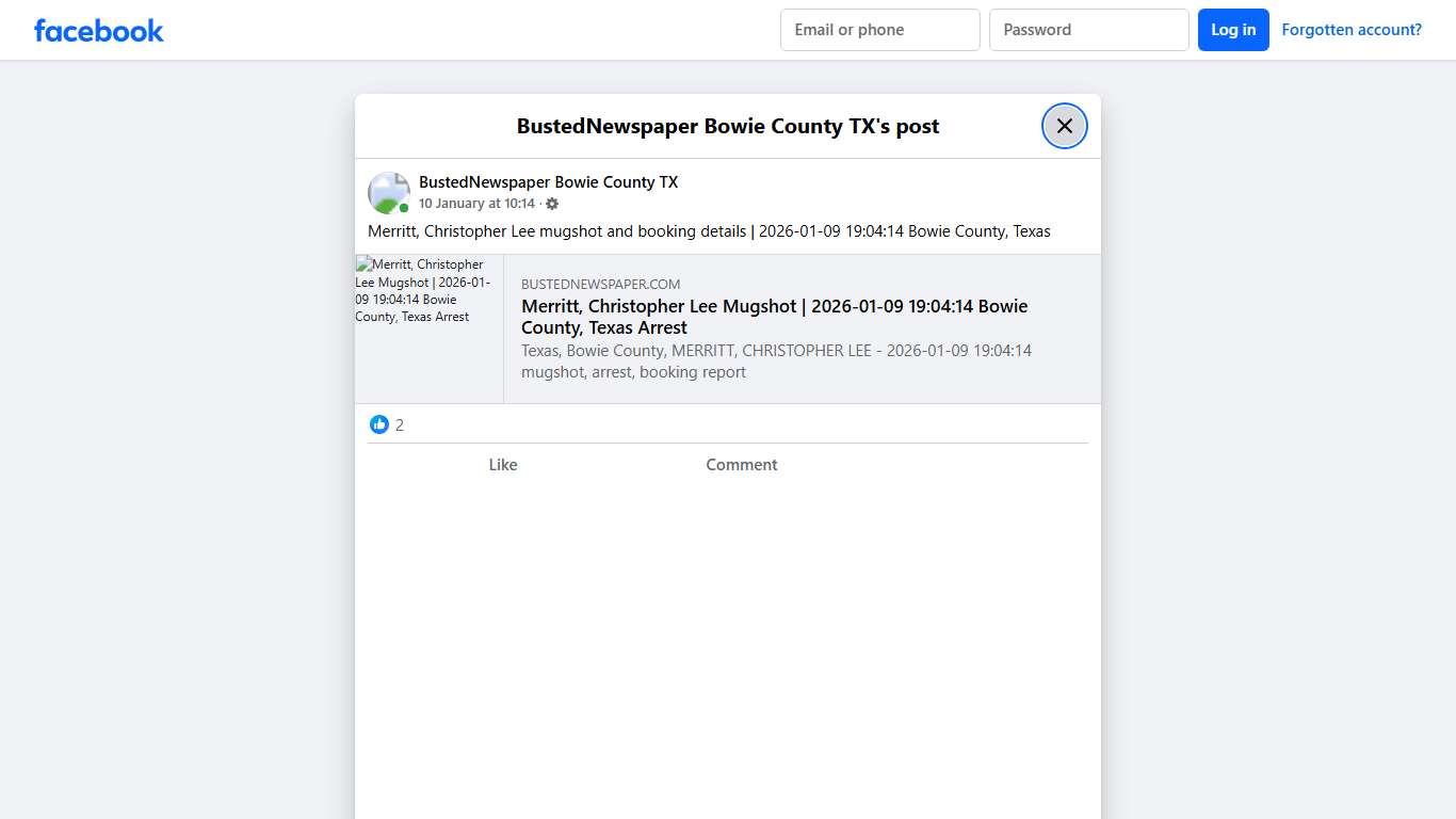 Merritt, Christopher Lee... - BustedNewspaper Bowie County TX Facebook
